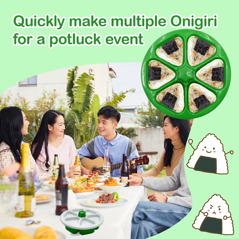 MXYEVL Onigiri Mold Triangle Rice Ball Mold Once Quickly Make 6pcs Triangle Onigiri, Multifunctional Onigiri Mold for Making and Storing Sushi - Image 4